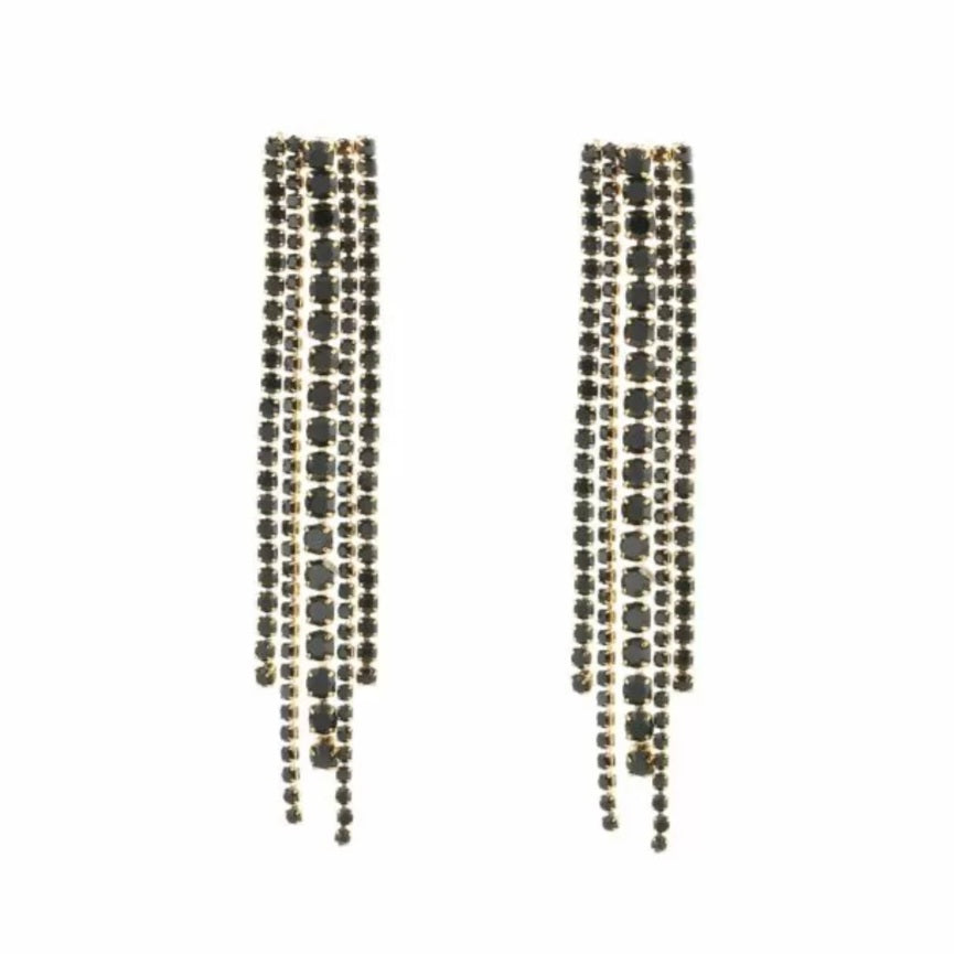 Oorbellen met strass - zwart