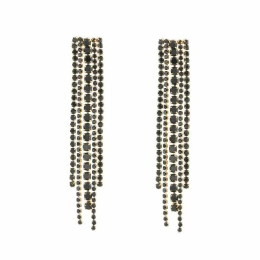 Oorbellen met strass - zwart