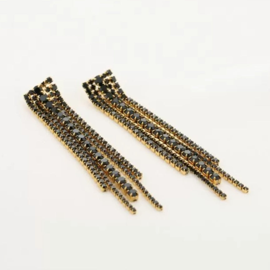 Oorbellen met strass - zwart