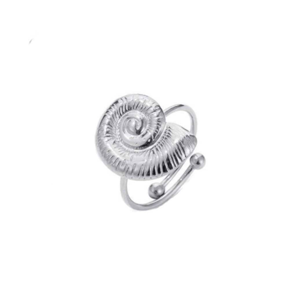 Ring met schelp - zilver