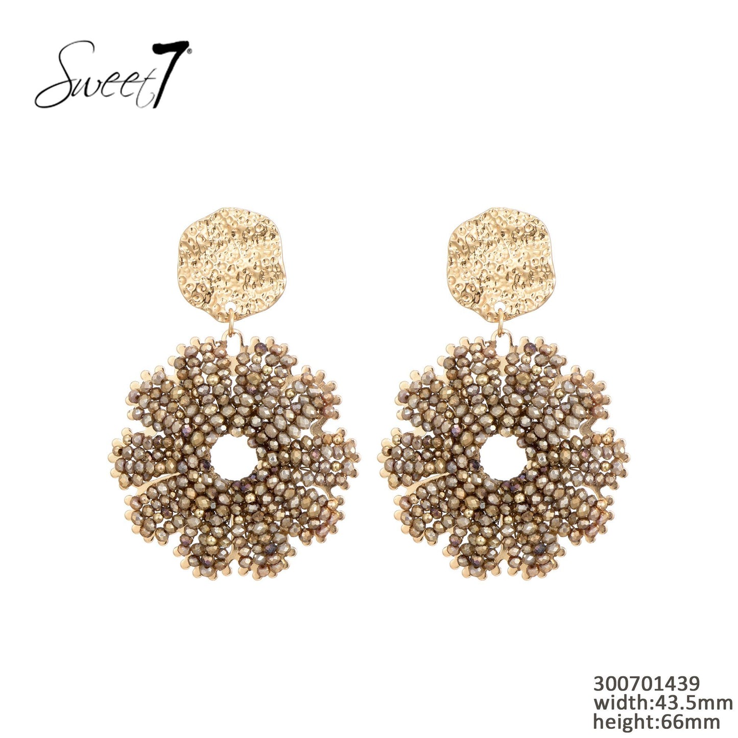 Sweet7 oorbellen taupe/goud