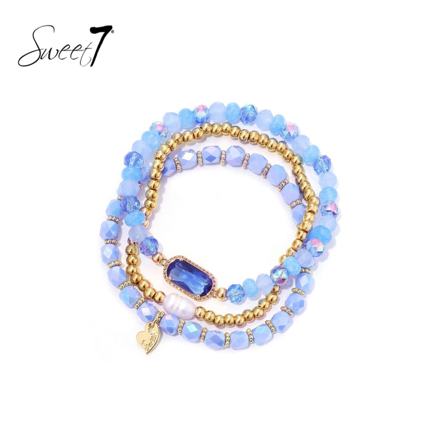 Sweet7 armbanden set - blauw