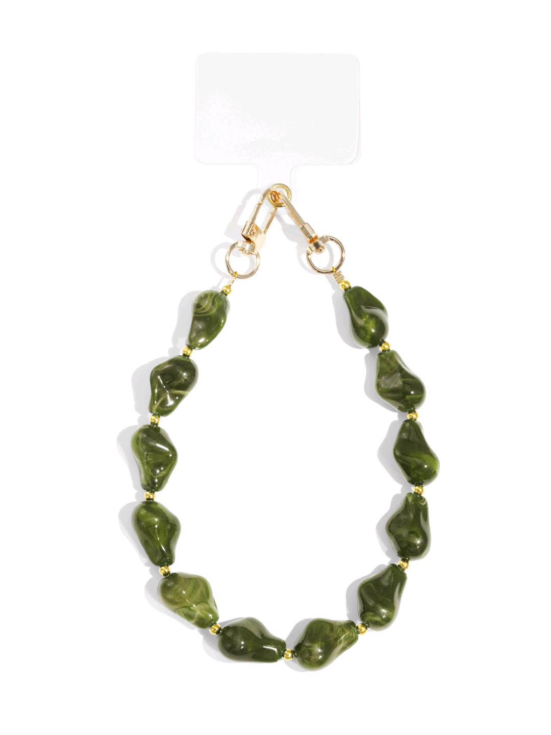 Kralen telefoonkoord - legergroen