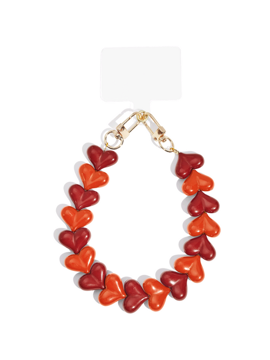 Dubbele hart telefoonkoord - rood