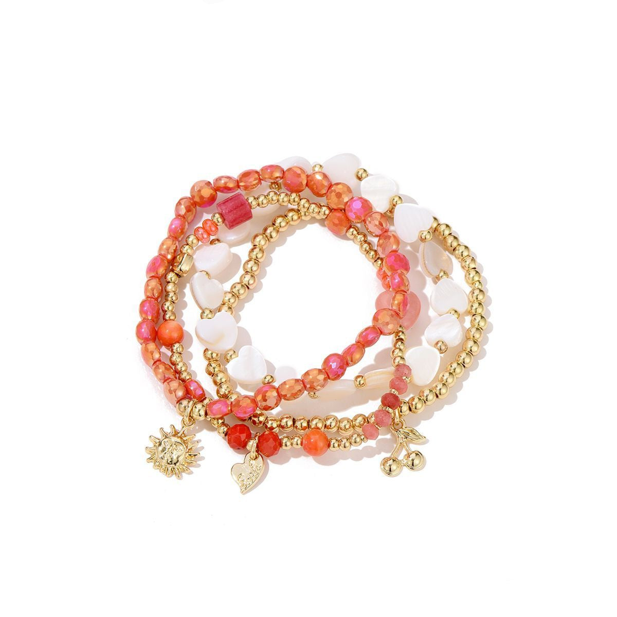 Armbanden set sunshine/cherry - rood