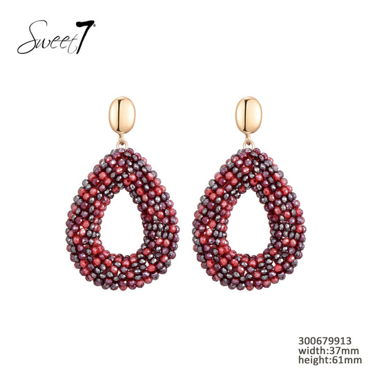 Sweet7 oorbellen - rood/goud