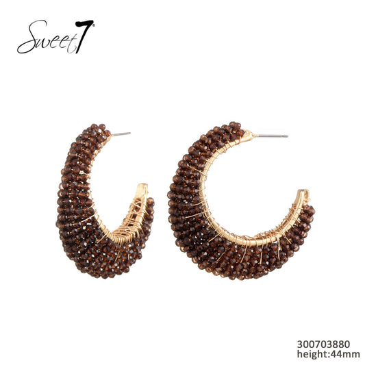Sweet7 oorbellen - bruin/goud