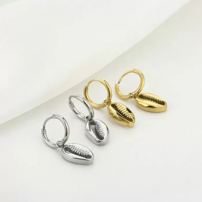 Schelp oorbellen - zilver