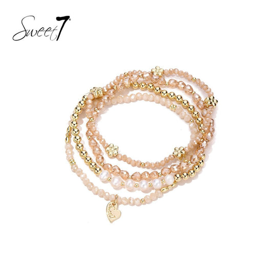 Sweet7 armbanden set - beige