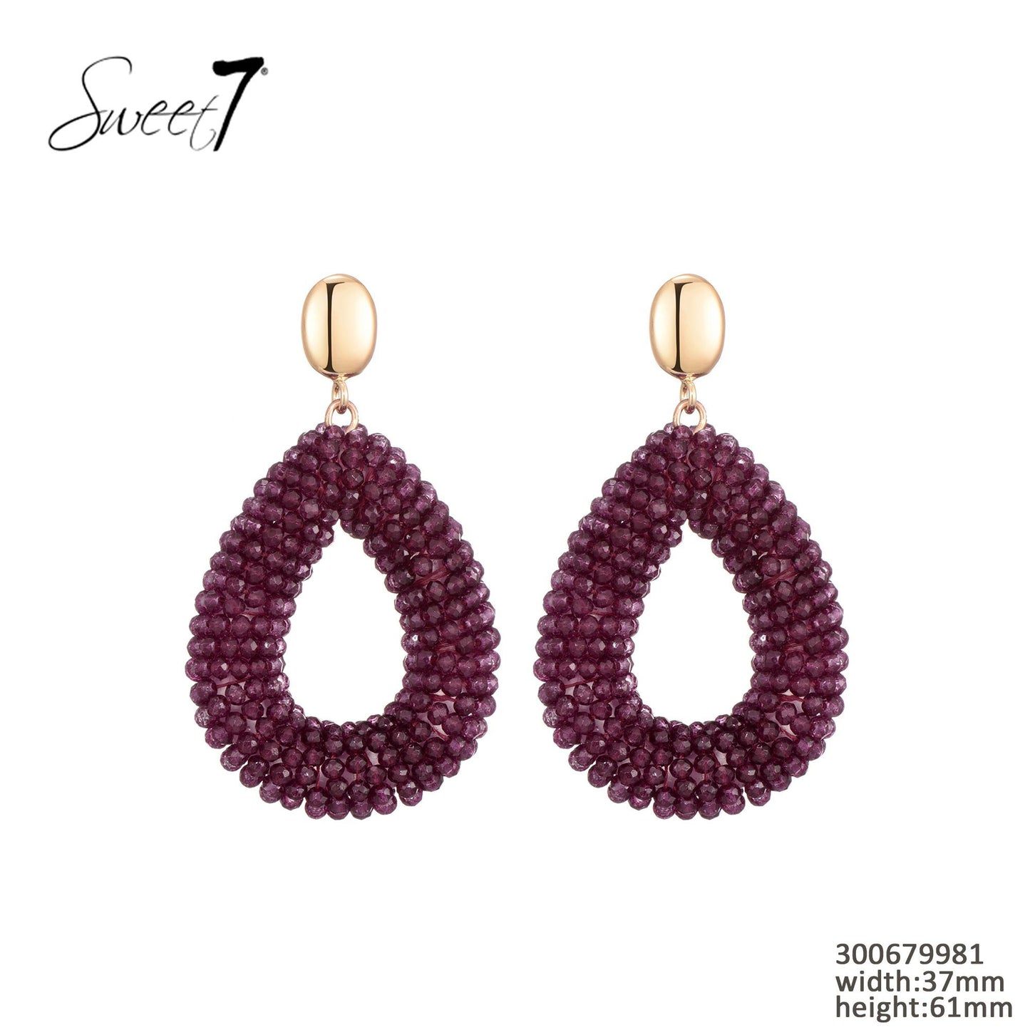 Sweet7 oorbellen - rood/goud