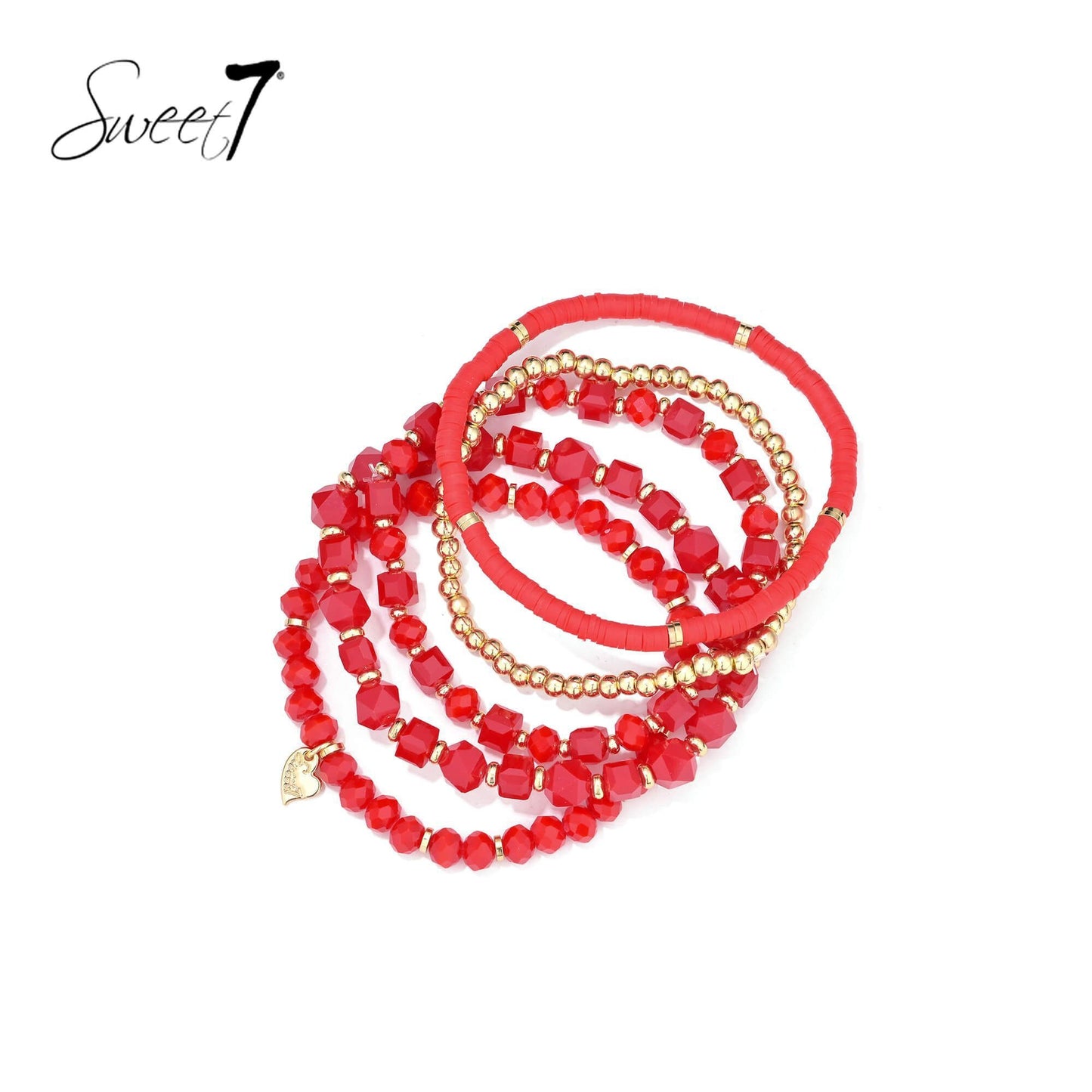 Sweet7 armbanden set - rood