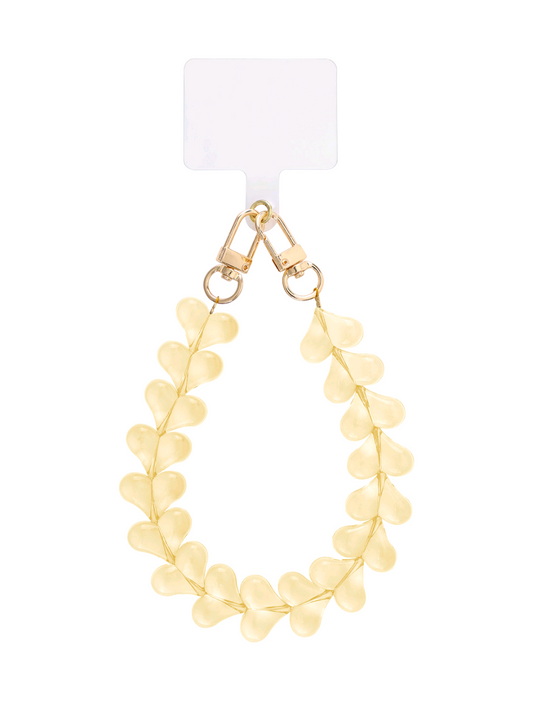 Hart telefoonkoord - geel