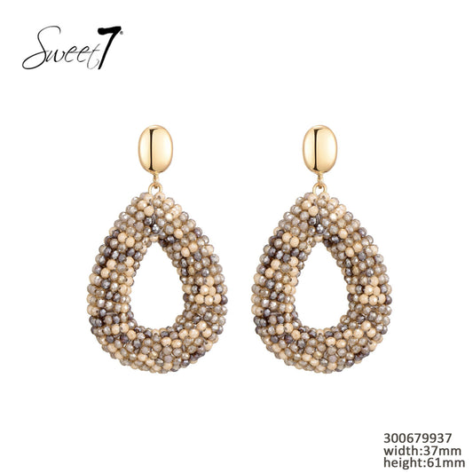 Sweet7 oorbellen - camel/goud