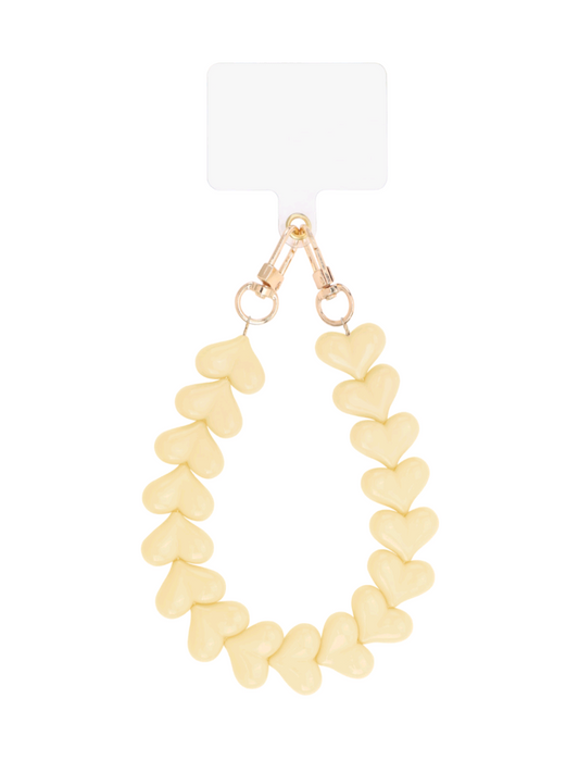 Hart telefoonkoord - geel