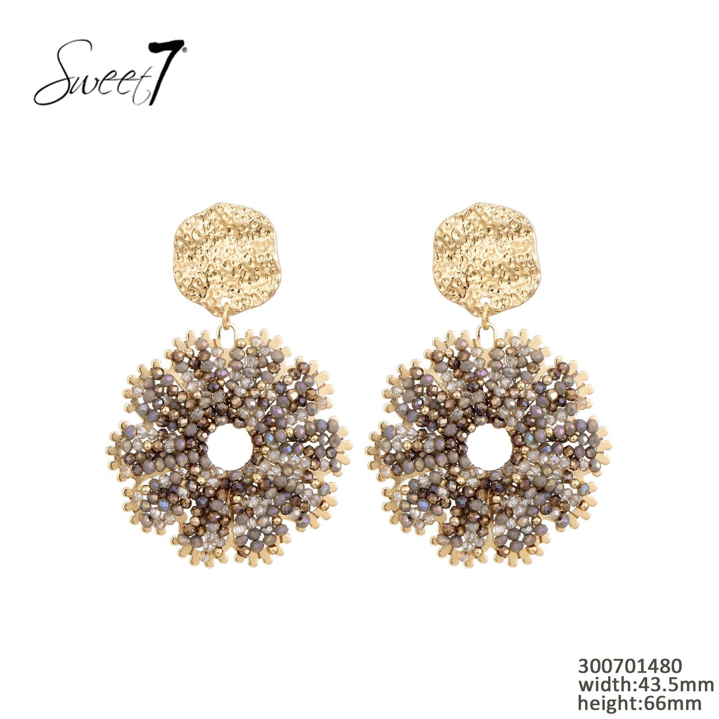 Sweet7 oorbellen - taupe/goud