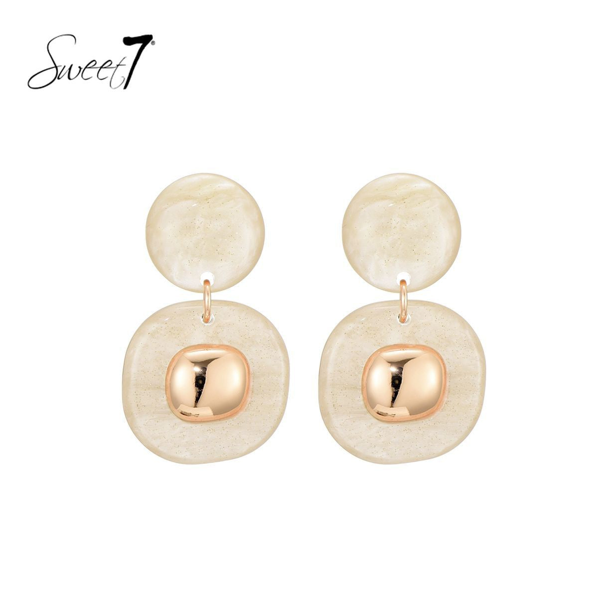 Sweet7 oorbellen - beige