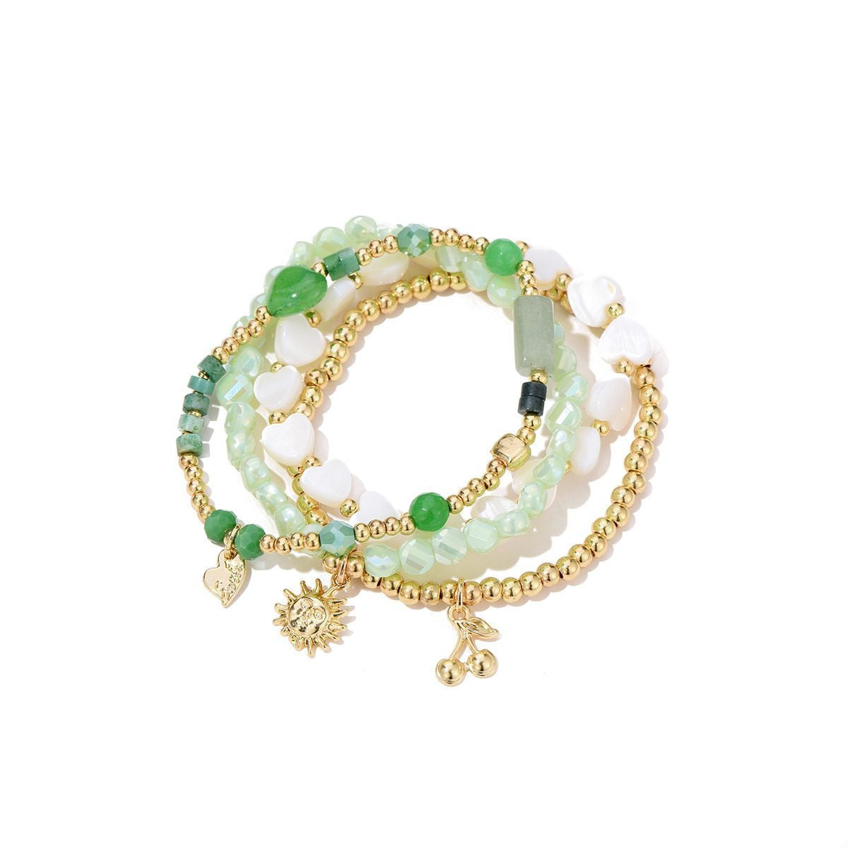Armbanden set sunshine/cherry - groen