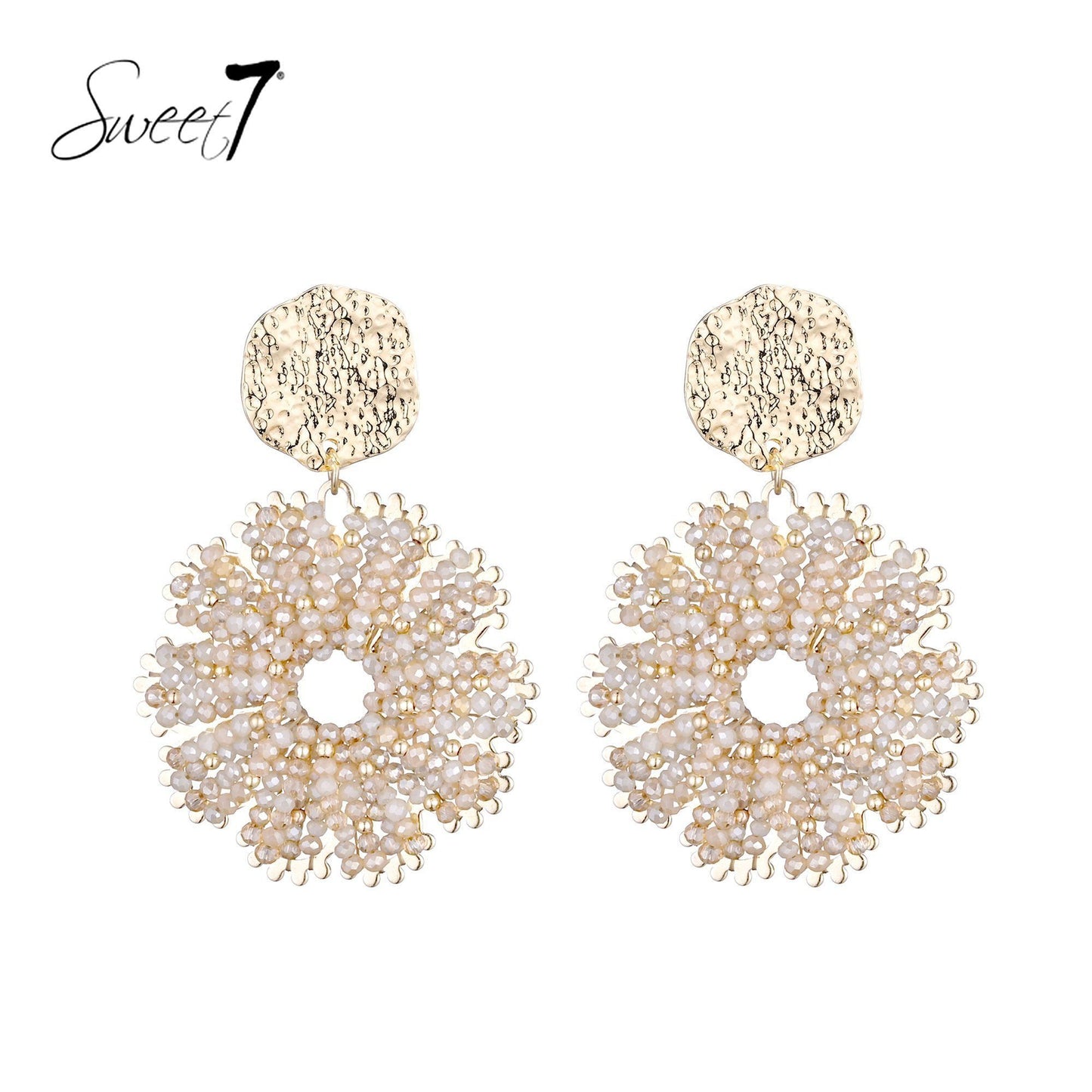 Sweet7 oorbellen - beige