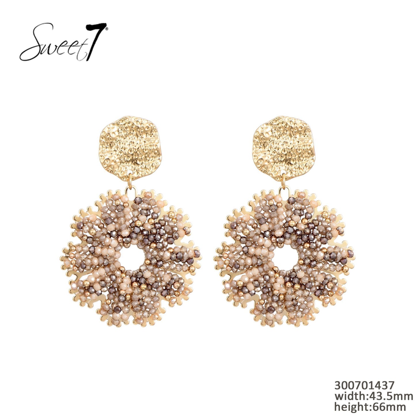 Sweet7 oorbellen - camel/goud