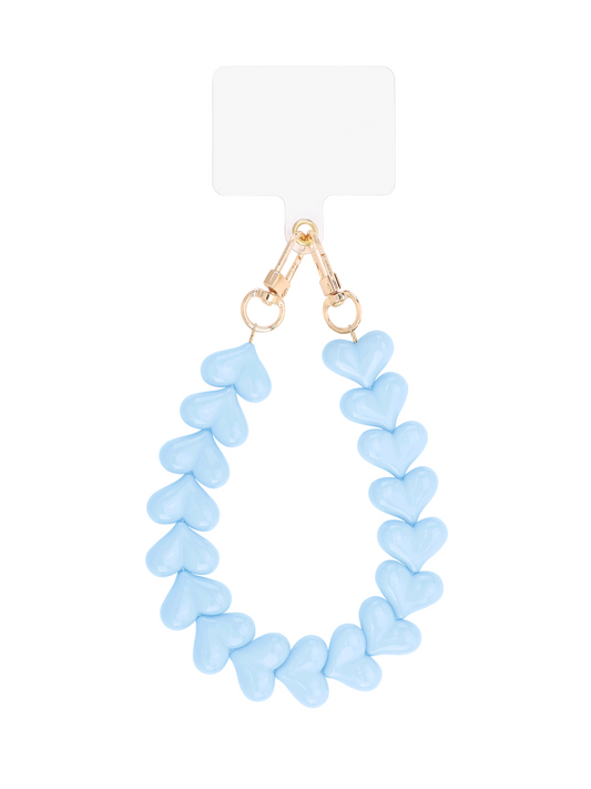 Hart telefoonkoord - lichtblauw