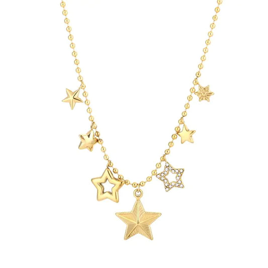 Steren bedels ketting - goud