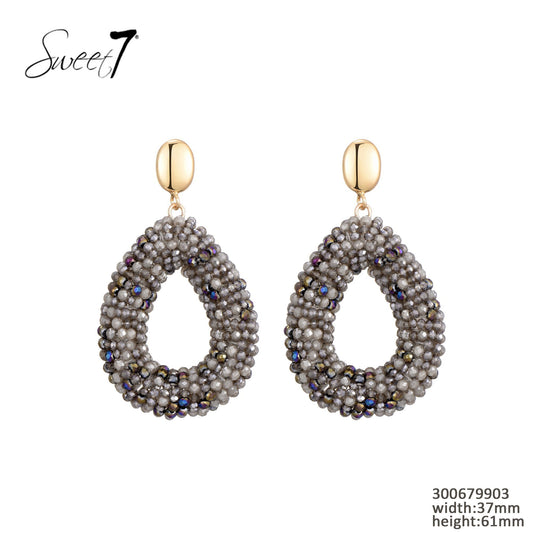 Sweet7 oorbellen - grijs/goud