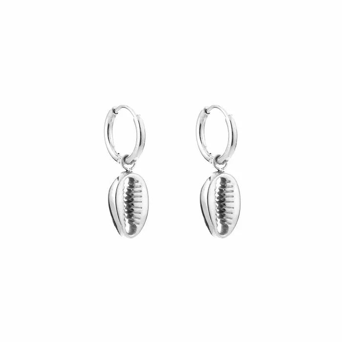 Schelp oorbellen - zilver