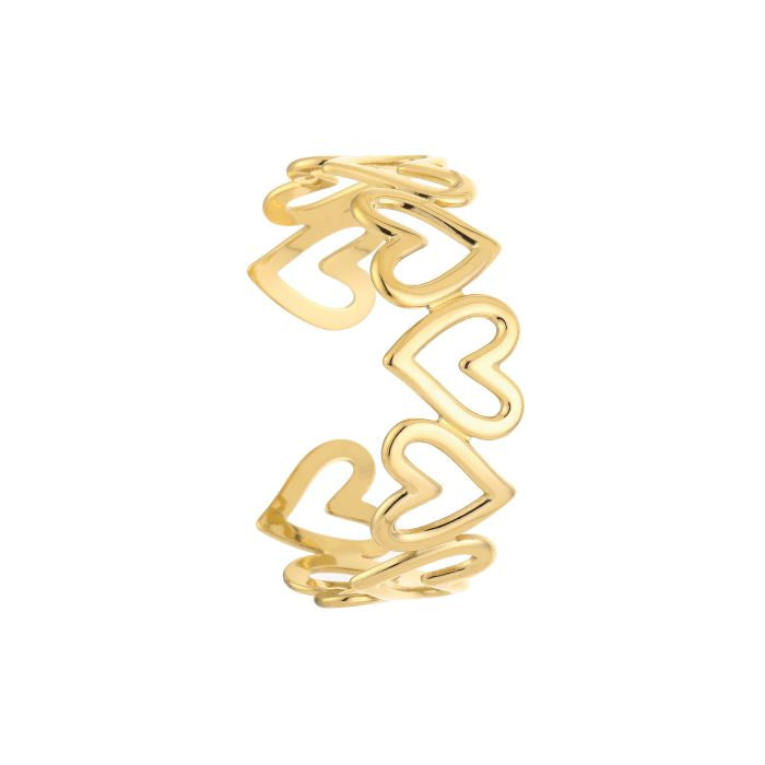 Hartjes bangle armband - goud