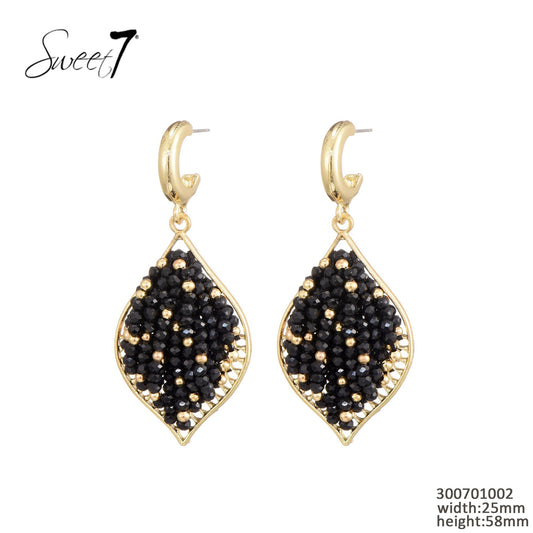 Sweet7 oorbellen - zwart/goud