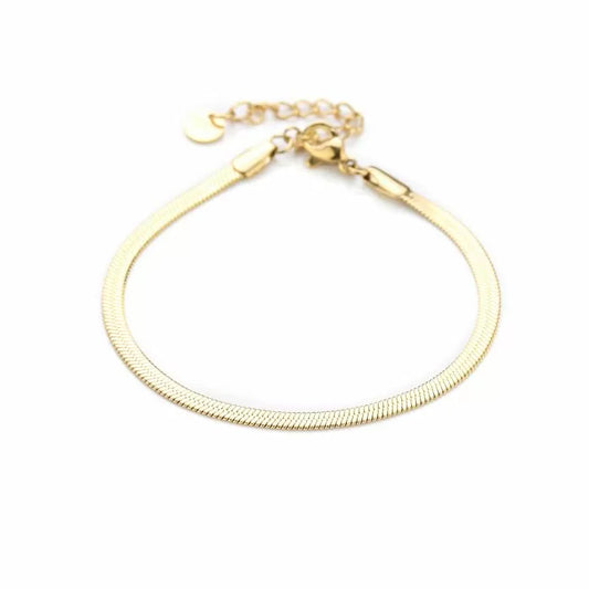 Platte armband - goud