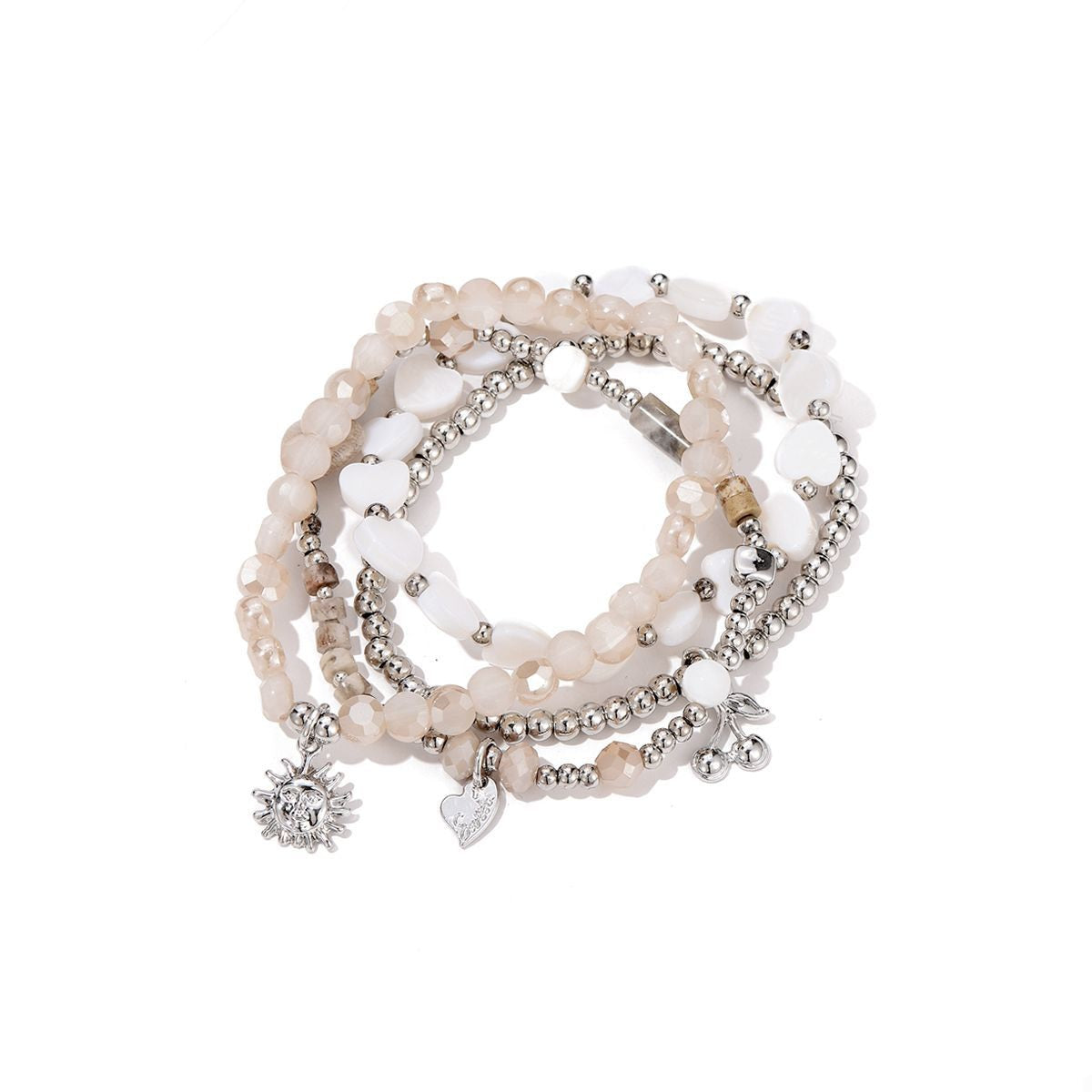 Sweet7 Armbanden set sunshine/cherry - beige