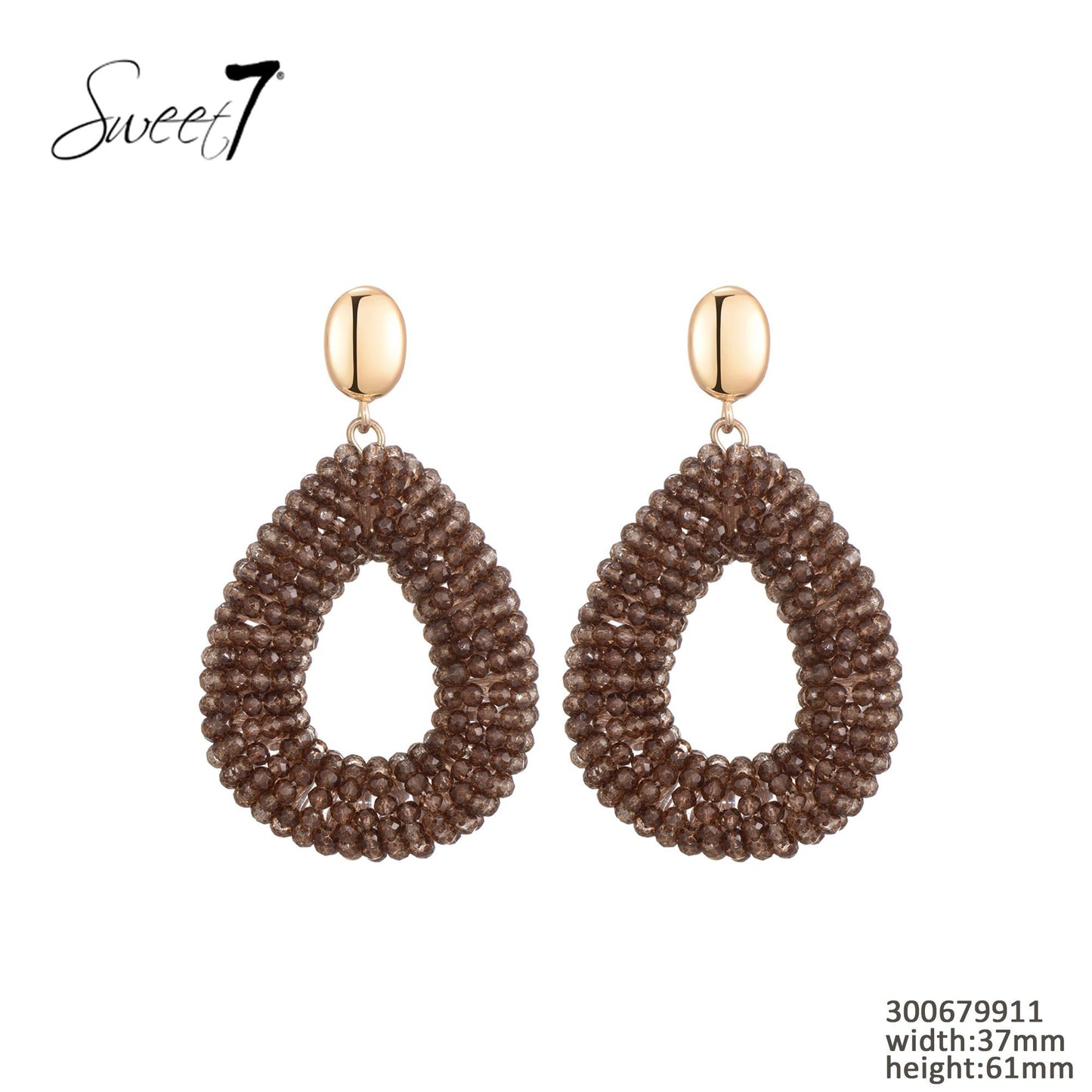 Sweet7 oorbellen - bruin/goud