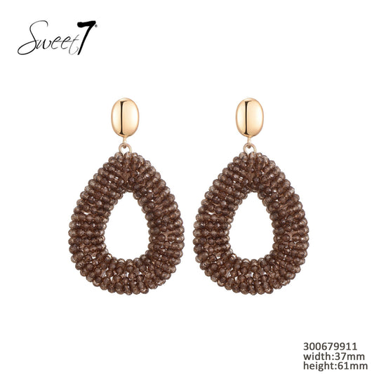 Sweet7 oorbellen - bruin/goud