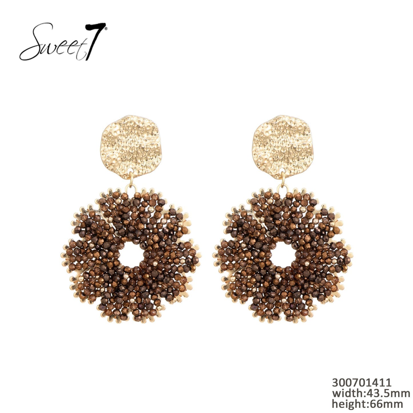 Sweet7 oorbellen - bruin/goud