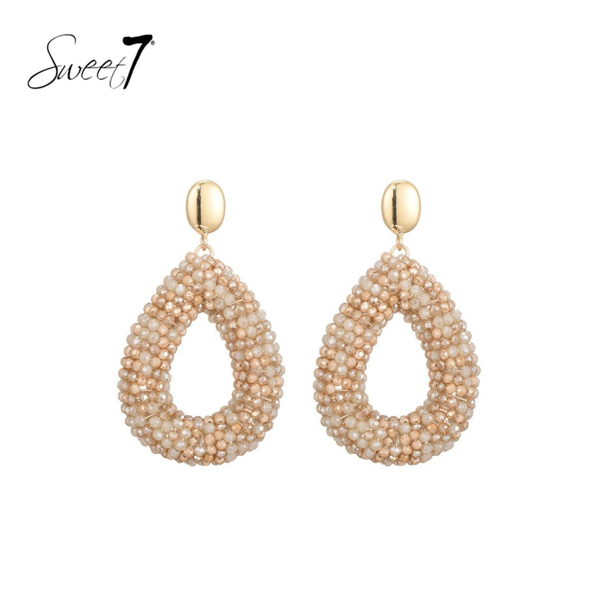 Sweet7 oorbellen - beige
