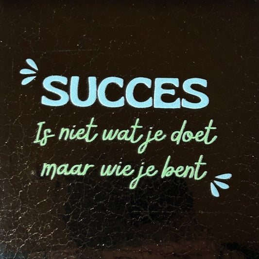 Quote tegeltje 'succes is niet wat je doet maar wie je bent'