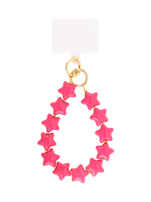 Ster telefoonkoord - roze