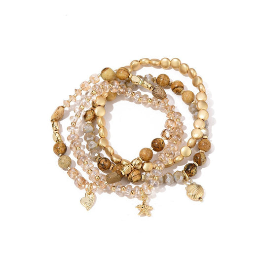 Sweet7 Armbanden set beach - bruin