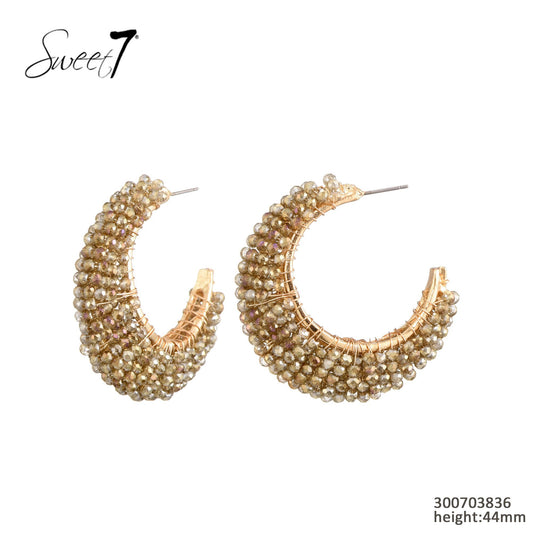 Sweet7 oorbellen - groen/goud