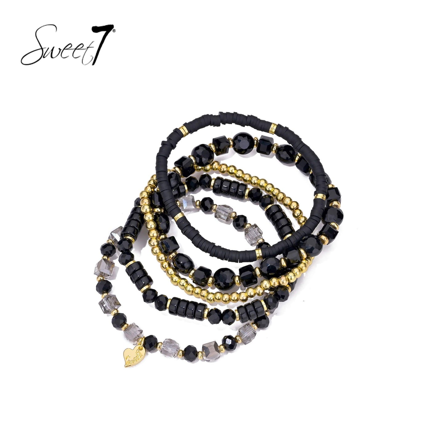 Sweet7 armbanden set - zwart
