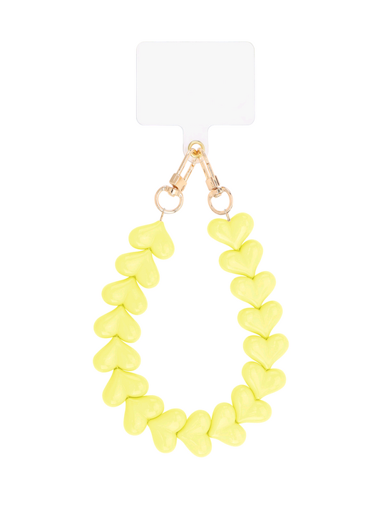 Hart telefoonkoord - geel