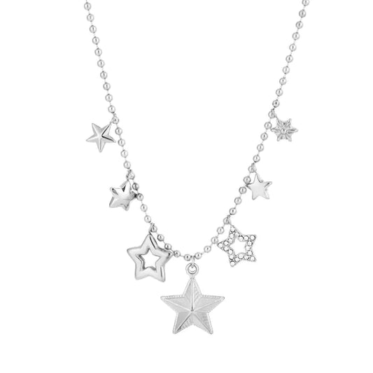 Steren bedels ketting - zilver