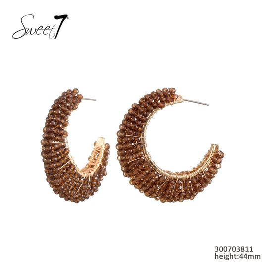 Sweet7 oorbellen - bruin/goud