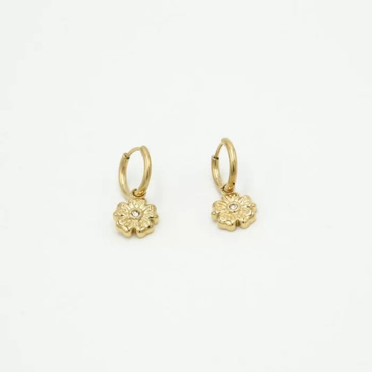 Bloem oorbellen - goud