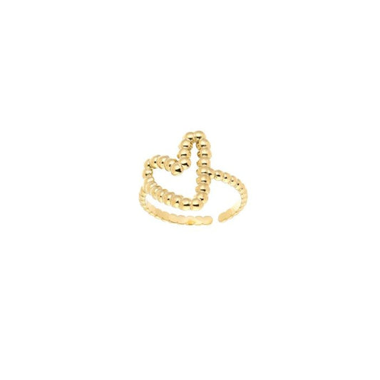 Hartjes dots ring - goud