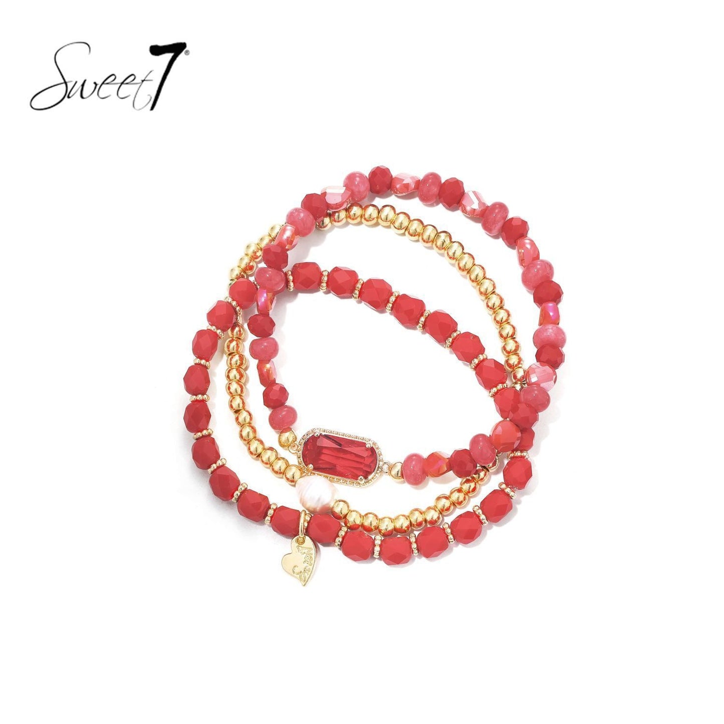 Sweet7 armbanden set - rood