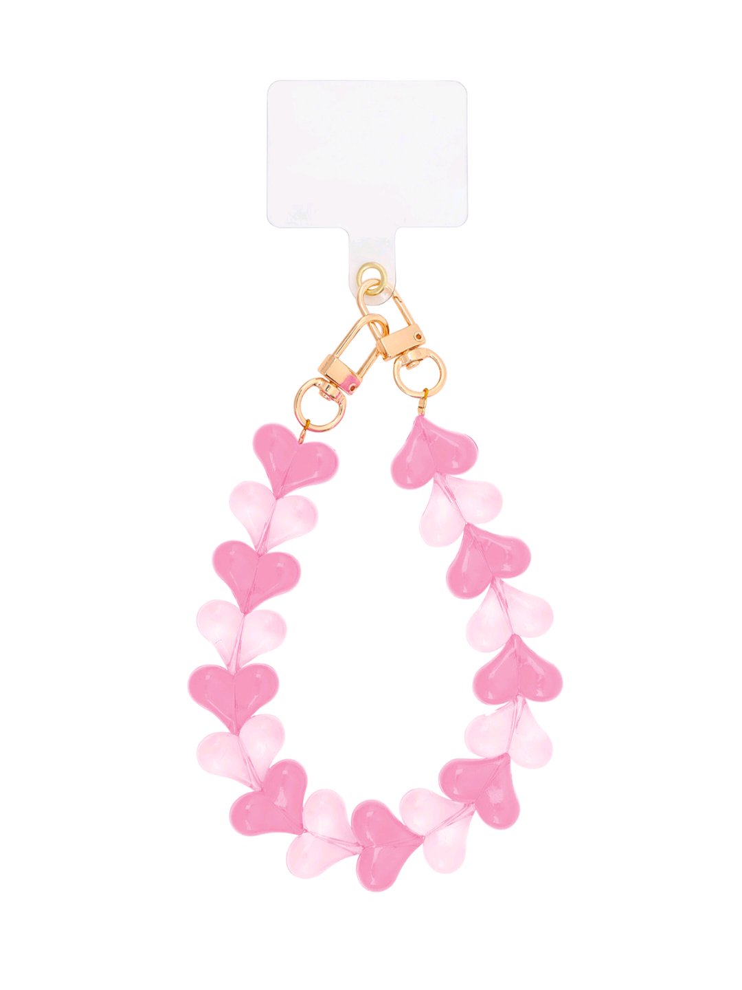 Dubbele hart telefoonkoord - roze