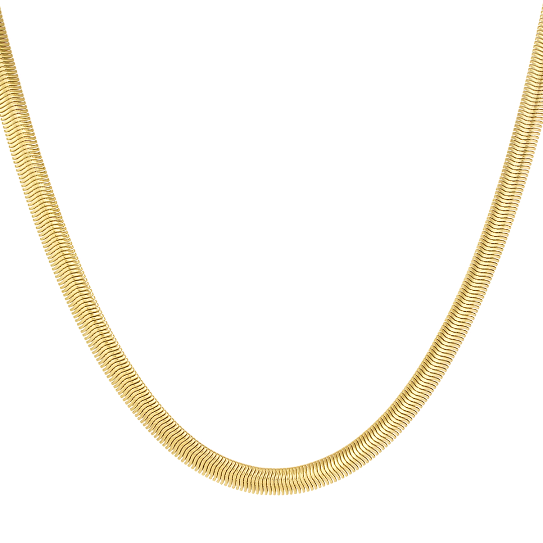 Ketting plat met structuur - goud
