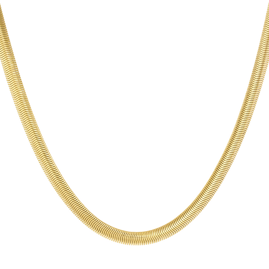 Ketting plat met structuur - goud