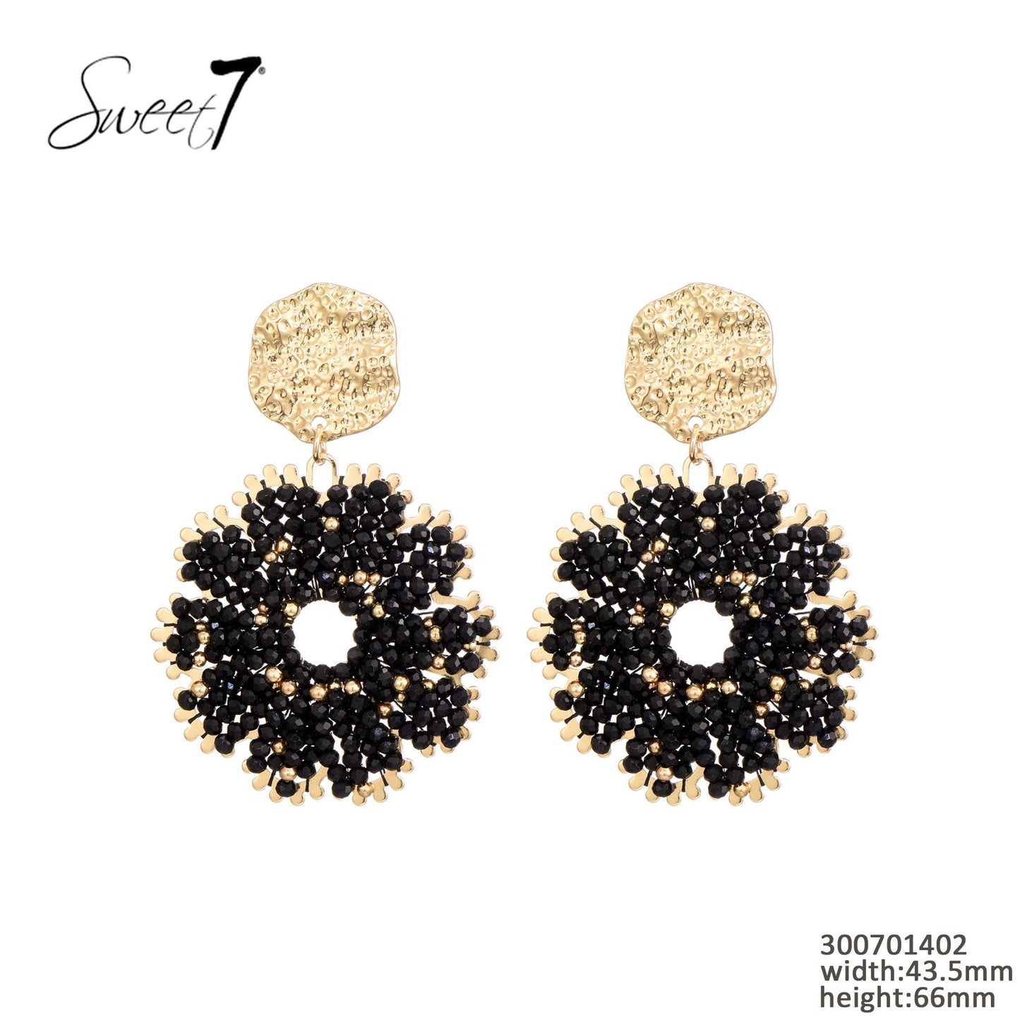 Sweet7 oorbellen - zwart/goud